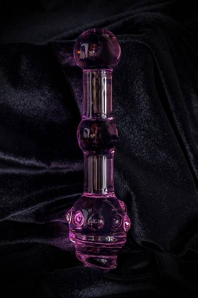 Sexus Glass �ift tarafl� yapay penis, cam, pembe, 17 cm