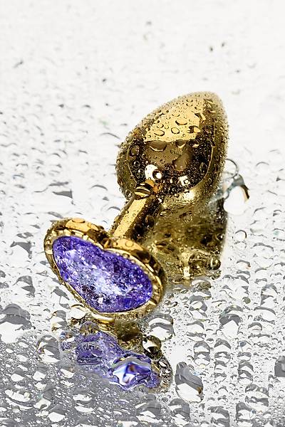 Metal by TOYFA anal klf, Metal, altn, mor kristalli, 7 cm,  2,7 cm, 50 g