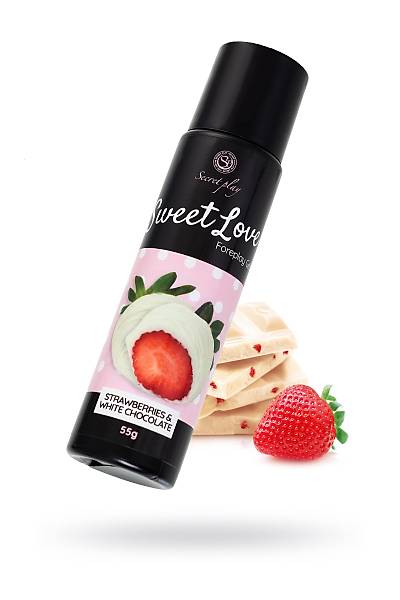 SECRET PLAY g���s u�lar� ve �zel b�lgeler i�in �ilek ve beyaz �ikolata aromal� samimi jel, 60 ml