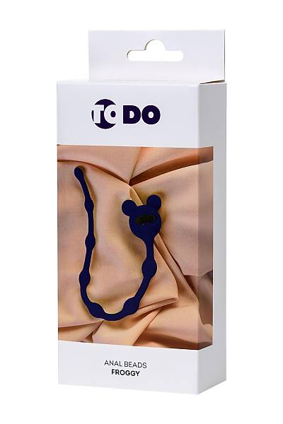 ToDo by Toyfa Froggy anal Zinciri, silikon, mavi, 27,4 cm, � 1,4 cm