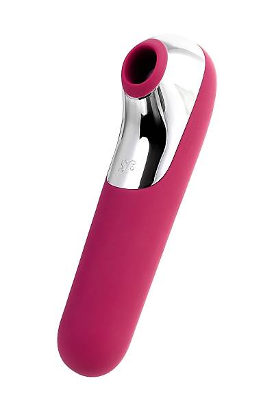 Satisfyer Dual Love Pink Vakum Dalgas� Temass�z Klitoral Stim�lat�r , Silikon, K�rm�z�, 16 cm.