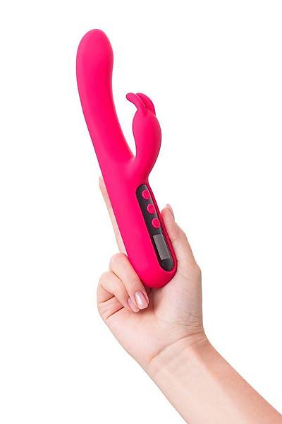 EroTeq Dijital Ekran Klitoral Uyar�ml� G Noktas� Vibrat�r� Rablock, Silikon, Pembe, 23,5 cm