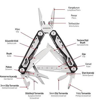 zelta 155 mm Multi Tool (15 Fonksiyonlu) - 14000005270