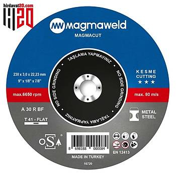 Magmaweld Magmacut Kesme Taşı Düz 230x3.0x22mm-813M123031-NK (25 Adet)