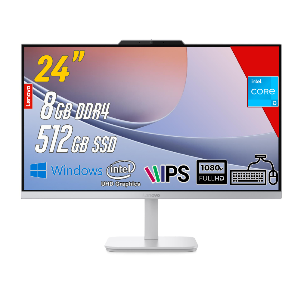 A100 Intel Core i3-N305 8GB 512GB 23.8 FHD Win11 Beyaz All in One Bilgisayar