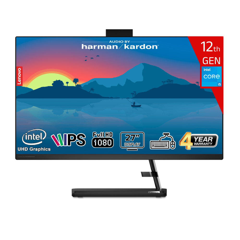 Lenovo IdeaCentre AIO 3 27IAP7 Intel Core i5-12450H 24GB 1TB SSD Intel UHD Graphics Win11Pro 27 IPS FHD Klavye+Mouse Siyah F0GJ00YXTR-241W All In One Bilgisayar