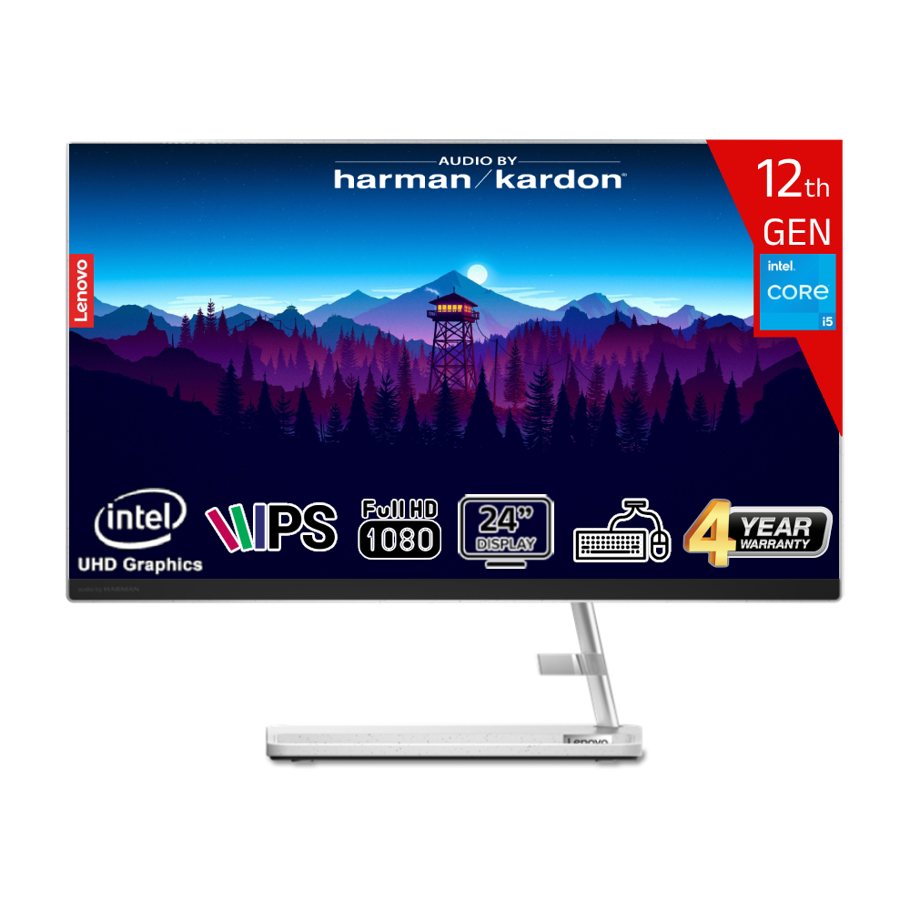 Lenovo IdeaCentre AIO 3 24IAP7 Intel Core i5-12450H 32GB 1TB SSD 1TB HDD Intel UHD Graphics FreeDos 23.8 IPS FHD F0GH01EATR-3211 Beyaz All In One Bilgisayar
