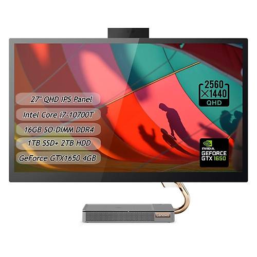 Lenovo IdeaCentre 5 F0FA007ETX Intel Core i7-10700T 16GB 1TB SSD 2TB HDD GTX1650 4GD6 27
