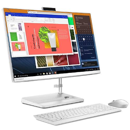 Lenovo IdeaCentre AIO 3 24ALC6 AMD Ryzen 5 5500U 24GB 256GB SSD+2TB HDD AMD Radeon Graphics 23.8 FHD IPS Windows 11 Pro Beyaz F0G100L4TX-242562W All in One Bilgisayar