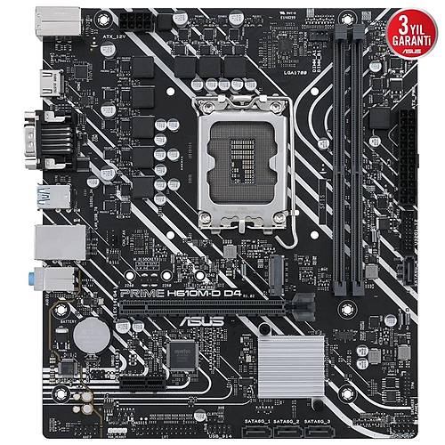 Asus PRIME H610M-D D4 Intel H610 soket 1700 DDR4 3200MHz M.2 mATX Anakart