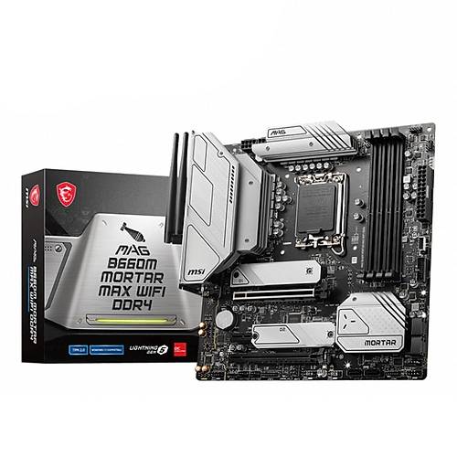 MSI MAG B660M MORTAR MAX WIFI DDR4 Intel 1700 Soket DDR4 4800MHz M.2 mATX Anakart