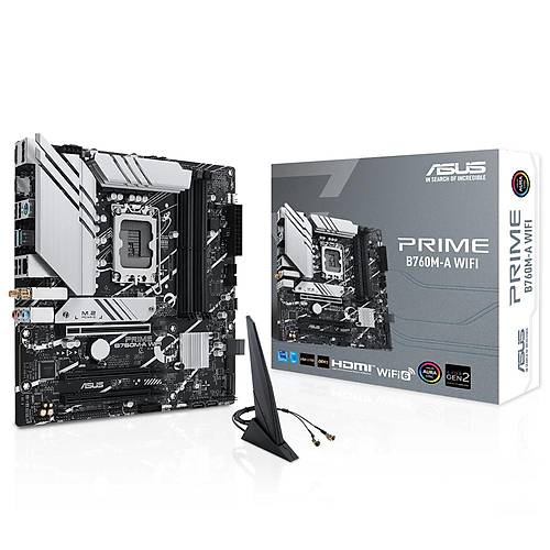 Asus PRIME B760M-A WIFI INTEL B760 Soket LGA1700 DDR5 7200Mhz 2xM.2 mATX Anakart