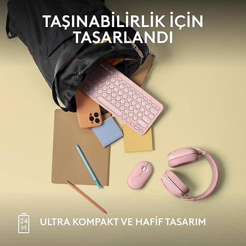Logitech Pebble 2 M350S 910-007014  Pembe Kablosuz Bluetooth Mouse