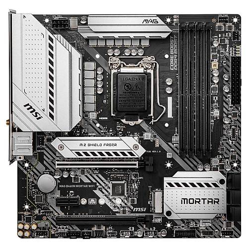 MSI MAG B460M MORTAR WIFI Intel B460 Soket 1200 DDR4 2933MHz 2xM.2 m.ATX Anakart