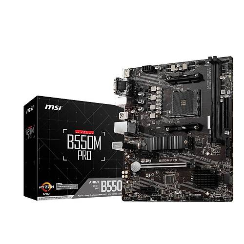 MSI B550M PRO AMD B550 Soket AM4 DDR4 4266MHz 1xM.2 mATX Anakart