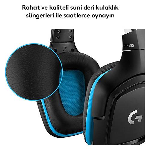 Logitech G G432 7.1 Kablolu Gaming Mikrofonlu 981-000770 Kulakst Kulaklk