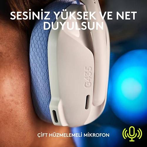 Logitech G435 981-001074 Beyaz Mikrofonlu Kulak�st� Kablosuz Gaming Kulakl�k