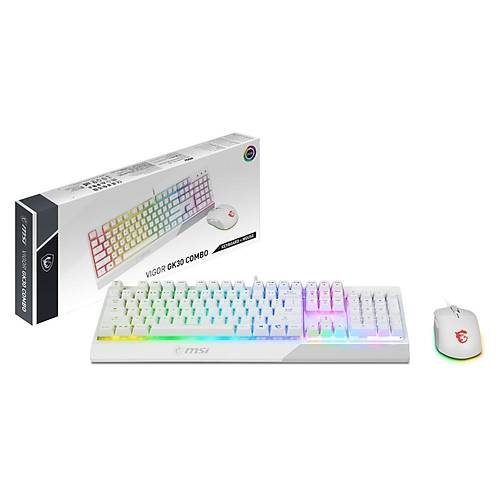 MSI VIGOR GK30 COMBO WHITE TR Türkçe Q RGB Gaming Kablolu Klavye & Mouse Set