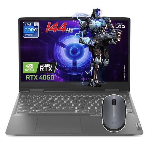 Lenovo LOQ 15IRH8 Intel Core i5 13420H 16GB DDR5 1TB SSD RTX4050 6GDR6 freedos 15.6 144Hz IPS 82XV00G6TX-161M Dizst Bilgisayar+Mouse