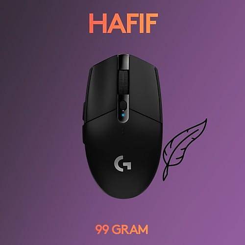 Logitech G G305 LIGHTSPEED 12.000 DPI Kablosuz Oyuncu Mouse - Siyah