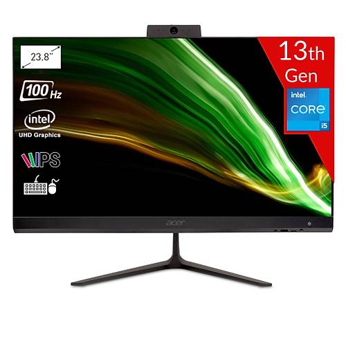 ACER C24-2YE Intel Core i5-1334U 8GB 512GB SSD Intel UHD Graphics Linux 23.8 FHD IPS 100Hz DQ.BN1EM.001 Siyah All in One Bilgisayar