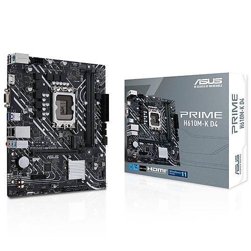 Asus PRIME H610M-K D4 Intel H610 Soket 1700 DDR4 3200MHz M.2 mATX Anakart