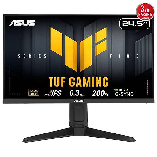 ASUS TUF Gaming VG259QL5A 24.5 0.3ms 200Hz Fast IPS Y�kseklik Ayarl� Monitor