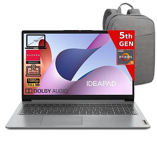 Lenovo IdeaPad 1 15ALC7 AMD Ryzen 5-5500U 24GB 512GB SSD AMD Radeon Graphics 15.6 FHD FreeDos 82R400S7TX-24512C Premium anta Dizst Bilgisayar