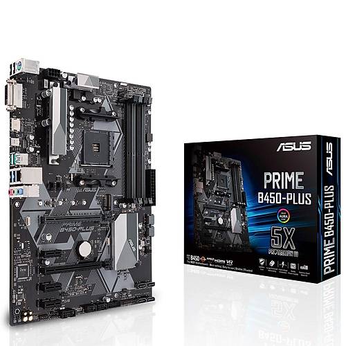 Asus PRIME B450-PLUS AMD B450 Soket AM4 DDR4 4400MHz 1xM.2 ATX Anakart