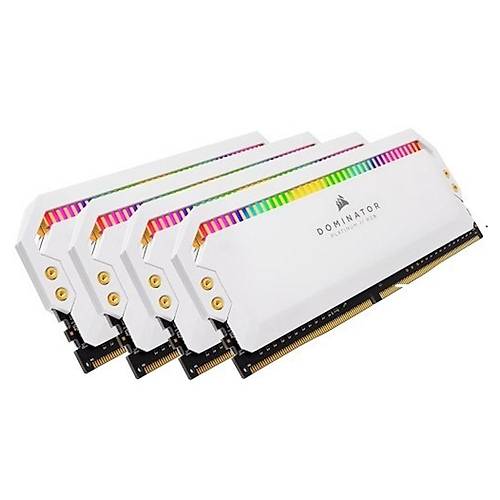 Corsair Dominator Platinum RGB CMT32GX4M4K4000C19W 32GB (4x8GB) DDR4 4000MHz C19 Beyaz Bellek