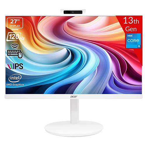 ACER C27-1E Intel Core i5-1334U 16GB 512GB SSD Intel UHD Graphics Linux 27 FHD IPS 120Hz DQ.BNDEM.002 Beyaz All in One Bilgisayar