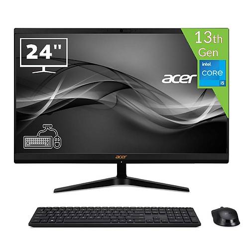 ACER C24-1800 Intel Core i5-1335U 32 GB RAM 1 TB SSD SSD Intel Iris Graphics Freedos 23.8 FHD Kablolu Klavye+Mouse Siyah DQ.BKMEM.005-321 All in One Bilgisayar