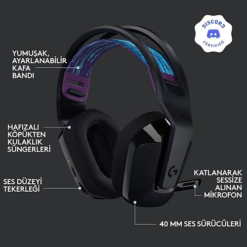Logitech G G535 LIGHTSPEED Kablosuz Mikrofonlu Oyuncu Kulakl