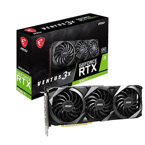MSI GEFORCE RTX 3060 TI VENTUS 3X 8G OC LHR RTX3060TI 8GB GDDR6 256B Gaming Ekran Kart