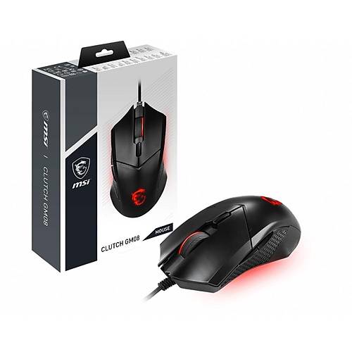 MSI CLUTCH GM08 Siyah 3200 DPI Optik RGB Gaming Kablolu Mouse