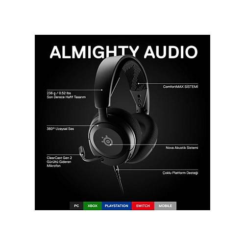 Steelseries Arctis Nova 1 Multi-System SSH61606 Oyun Kulakl