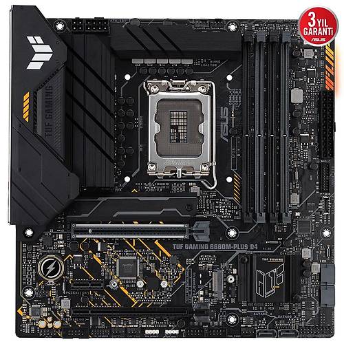 Asus TUF GAMING B660M-PLUS D4 Intel B660 Soket 1700 5333MHz DDR4 2xM2 mATX Anakart