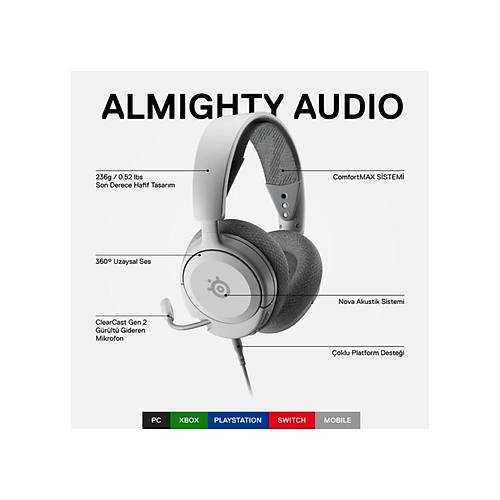 Steelseries Arctis Nova 1 Multi-System SSH61607 Oyun Kulakl - Beyaz
