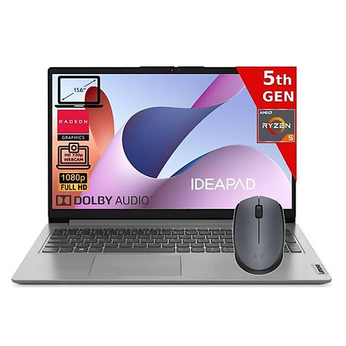 Lenovo IdeaPad 1 15ALC7 AMD Ryzen 5-5500U 24GB 512GB SSD AMD Radeon Graphics 15.6 FHD FreeDos 82R400S7TX-24512M Premium Mouse Diz�st� Bilgisayar