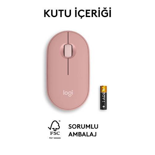 Logitech Pebble 2 M350S 910-007014  Pembe Kablosuz Bluetooth Mouse