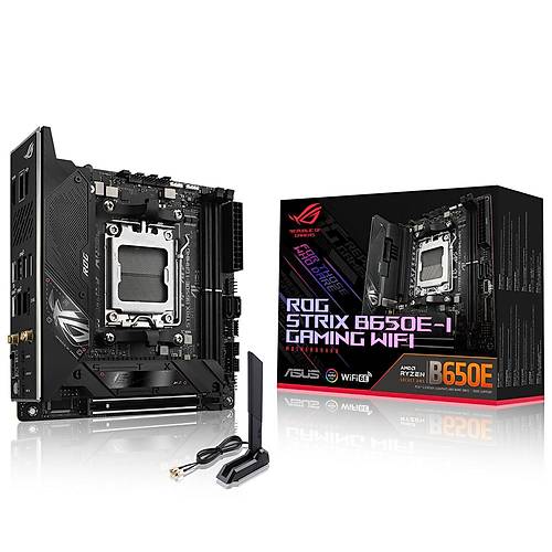 Asus ROG STRIX B650E-I GAMING WIFI AMD B650 Soket AM5 DDR5 6400MHz 2xM.2 Mini ITX Anakart