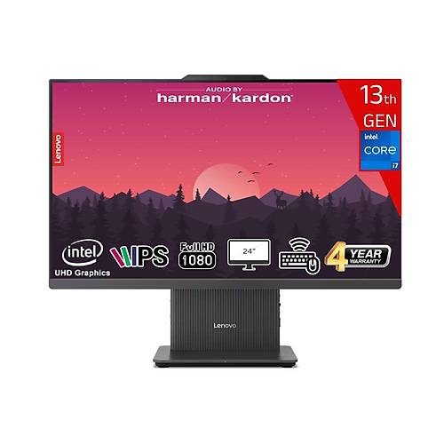 Lenovo IdeaCentre AIO 24IRH9 Intel Core i7-13620H 8GB DDR5 512GB SSD Intel UHD Graphics 23.8 FHD IPS FreeDos F0HN00EATR-8512 Kablosuz Klavye+Mouse Siyah All in One Bilgisayar