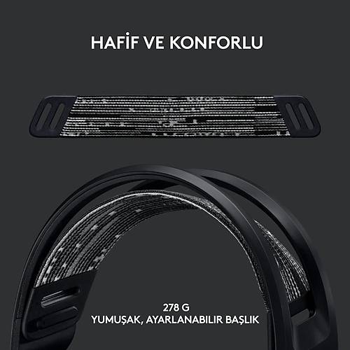 Logitech G G733 LightSpeed Mikrofonlu Kulak�st� Kablosuz Gaming Kulakl�k 981-000989 - Siyah