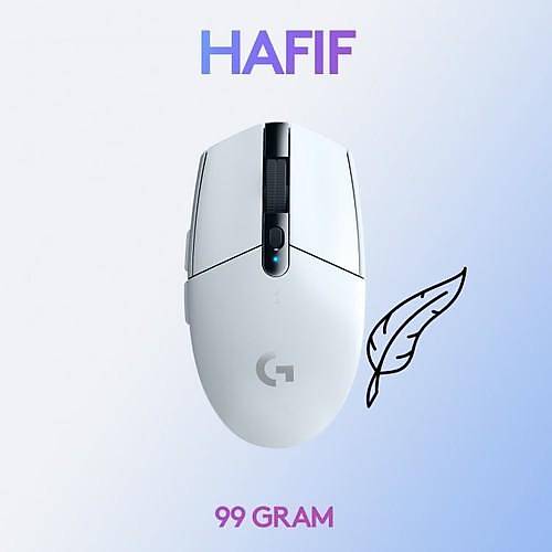 Logitech G G305 LIGHTSPEED 12.000 DPI Kablosuz Oyuncu Mouse - Beyaz