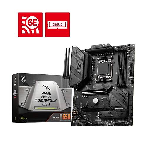 MSI MAG B650 TOMAHAWK WIFI AMD B650 Soket AM5 6600MHZ(OC) DDR5 M.2 ATX Anakart