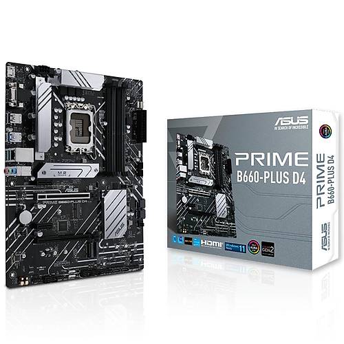 Asus PRIME B660-PLUS D4 Intel B660 Soket 1700 DDR4 5000MHz 3XM.2 ATX Anakart