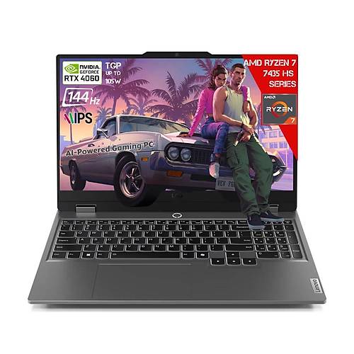 Lenovo LOQ 15ARP9 AI AMD Ryzen 7-7435HS 64GB DDR5 1TB SSD RTX4060 8GDDR6 15.6 IPS 144Hz FHD FreeDos  83JC000UTR-641 Dizst Bilgisayar