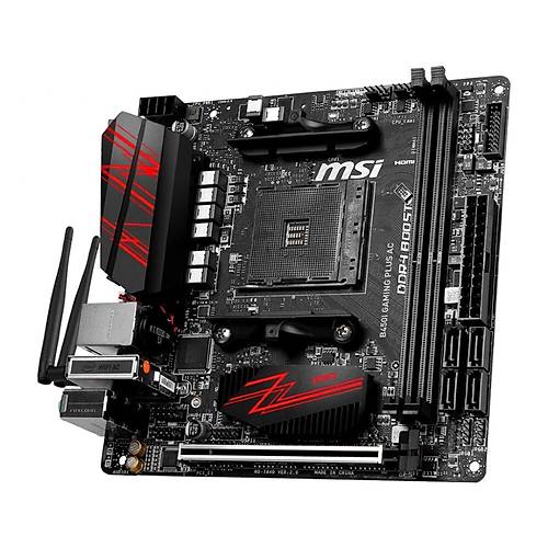 MSI B450I GAMING PLUS AC AMD B450 AM4 Soket DDR4 3466MHz 1xM.2 Mini-ITX Anakart