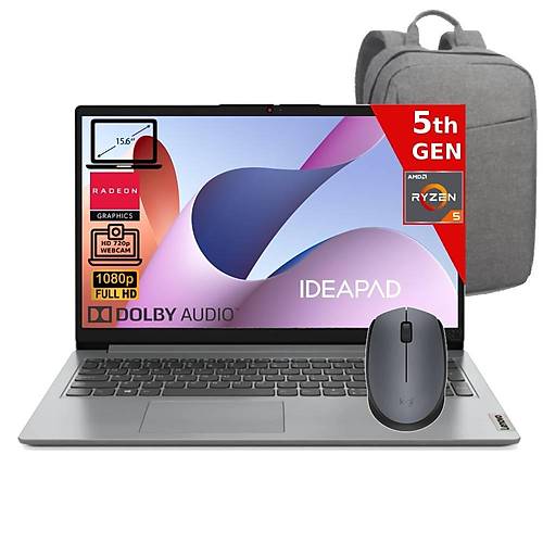 Lenovo IdeaPad 1 15ALC7 AMD Ryzen 5-5500U 8GB 256GB SSD AMD Radeon Graphics 15.6 FHD FreeDos 82R400S7TX-MC Premium Mouse+�anta Diz�st� Bilgisayar