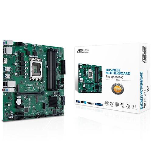 Asus PRO Q670M-C-CSM Intel Q670 Soket 1700 DDR5 4800MHz 2xM.2 mATX Anakart